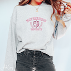 Motherhood University Embroidered Sweatshirt | Mum Life Gildan 18000 Sweatshirt