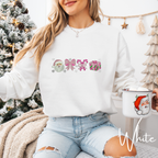 Embroidered Christmas Sweatshirt | Candy Cane Santa Holiday Pullover Gildan 18000 Sweatshirt