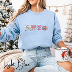 Embroidered Christmas Sweatshirt | Candy Cane Santa Holiday Pullover Gildan 18000 Sweatshirt