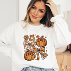 Fall Pumpkin Graphic Tee | Hand-Drawn Thanksgiving Gildan 18000 Sweatshirt