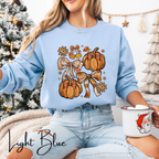 Fall Pumpkin Graphic Tee | Hand-Drawn Thanksgiving Gildan 18000 Sweatshirt