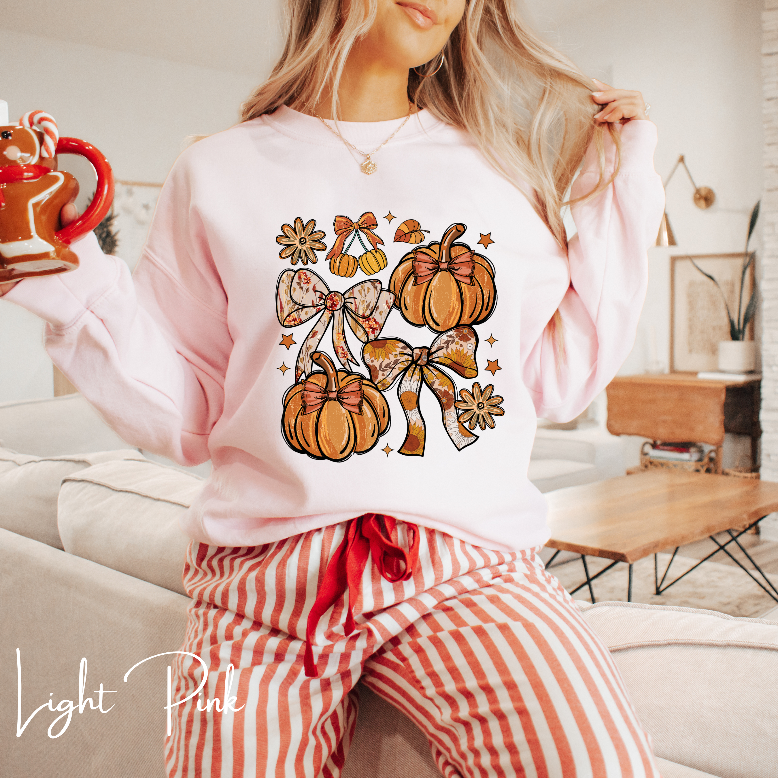 Fall Pumpkin Graphic Tee | Hand-Drawn Thanksgiving Gildan 18000 Sweatshirt