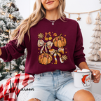 Fall Pumpkin Graphic Tee | Hand-Drawn Thanksgiving Gildan 18000 Sweatshirt
