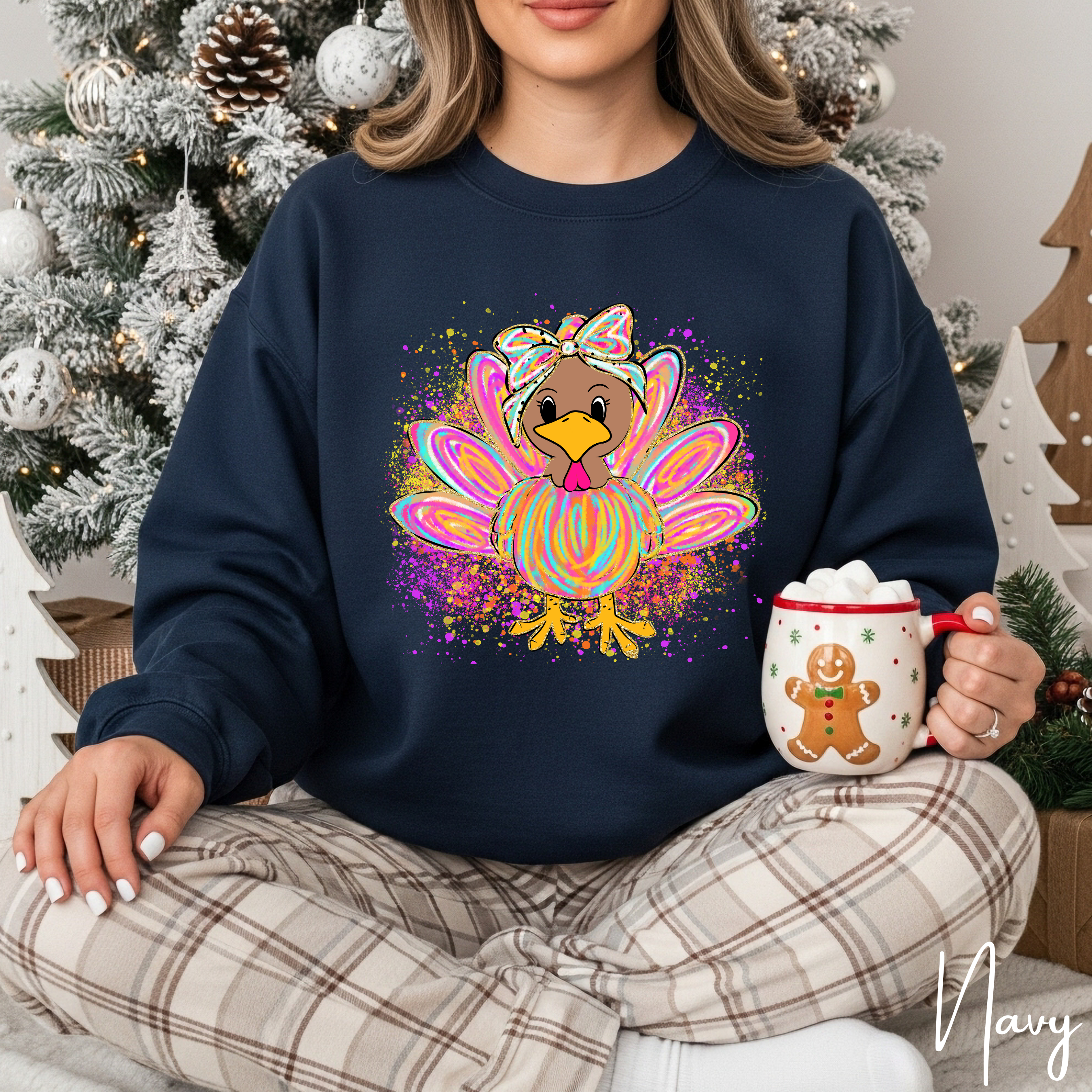 Graffiti Style Turkey Shirt | Thanksgiving Graphic Gildan 18000 Sweatshirt