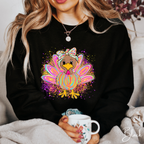 Graffiti Style Turkey Shirt | Thanksgiving Graphic Gildan 18000 Sweatshirt