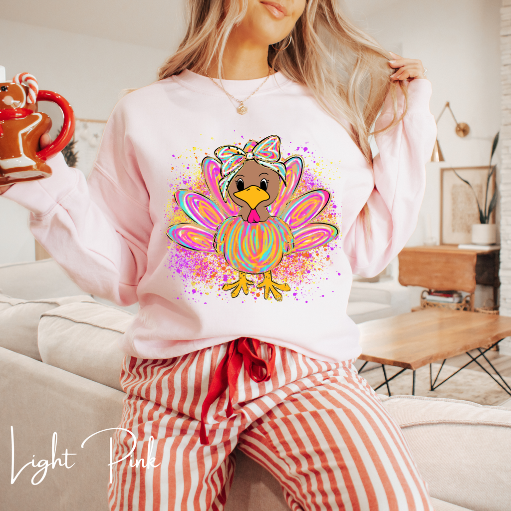 Graffiti Style Turkey Shirt | Thanksgiving Graphic Gildan 18000 Sweatshirt