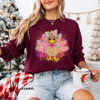 Graffiti Style Turkey Shirt | Thanksgiving Graphic Gildan 18000 Sweatshirt