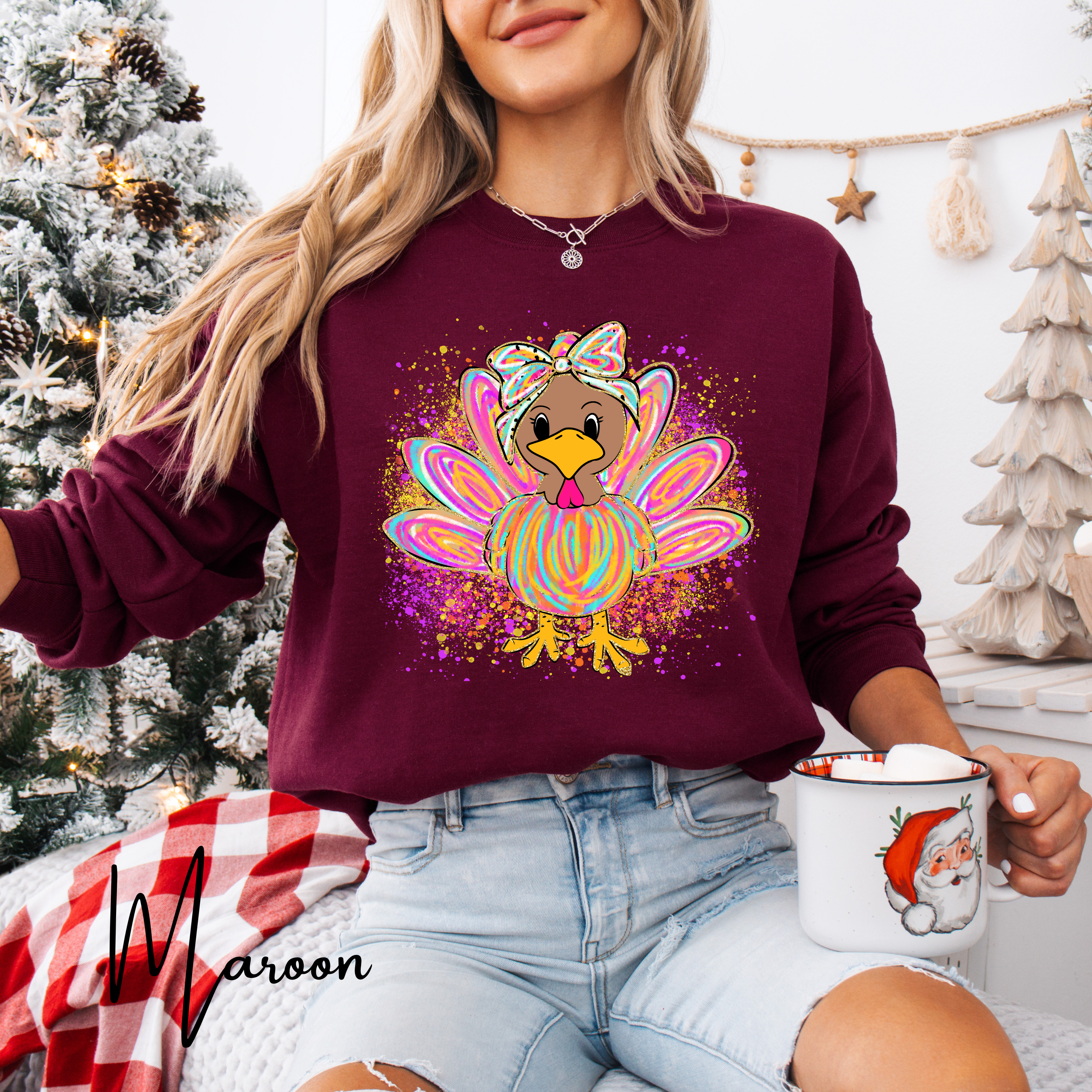 Graffiti Style Turkey Shirt | Thanksgiving Graphic Gildan 18000 Sweatshirt