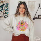 Graffiti Style Turkey Shirt | Thanksgiving Graphic Gildan 18000 Sweatshirt