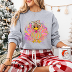 Graffiti Style Turkey Shirt | Thanksgiving Graphic Gildan 18000 Sweatshirt