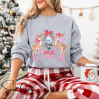 🎄🤠 Giddy Up Jingle Horse | Reindeer Disco Ball Christmas Gildan 18000 Sweatshirt