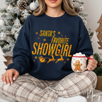 ✨ Santa’s Favourite Showgirl Ladies Christmas Sweatshirt | Holiday Glam | Cozy Concert Vibe 🎤🎅 Gildan 18000 Sweatshirt