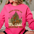 Rockin Around the Christmas Tree Western Gildan 18000 Sweatshirt