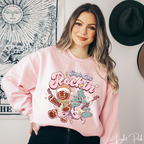 Jingle Bell Rockin Retro Christmas Gildan 18000 Sweatshirt