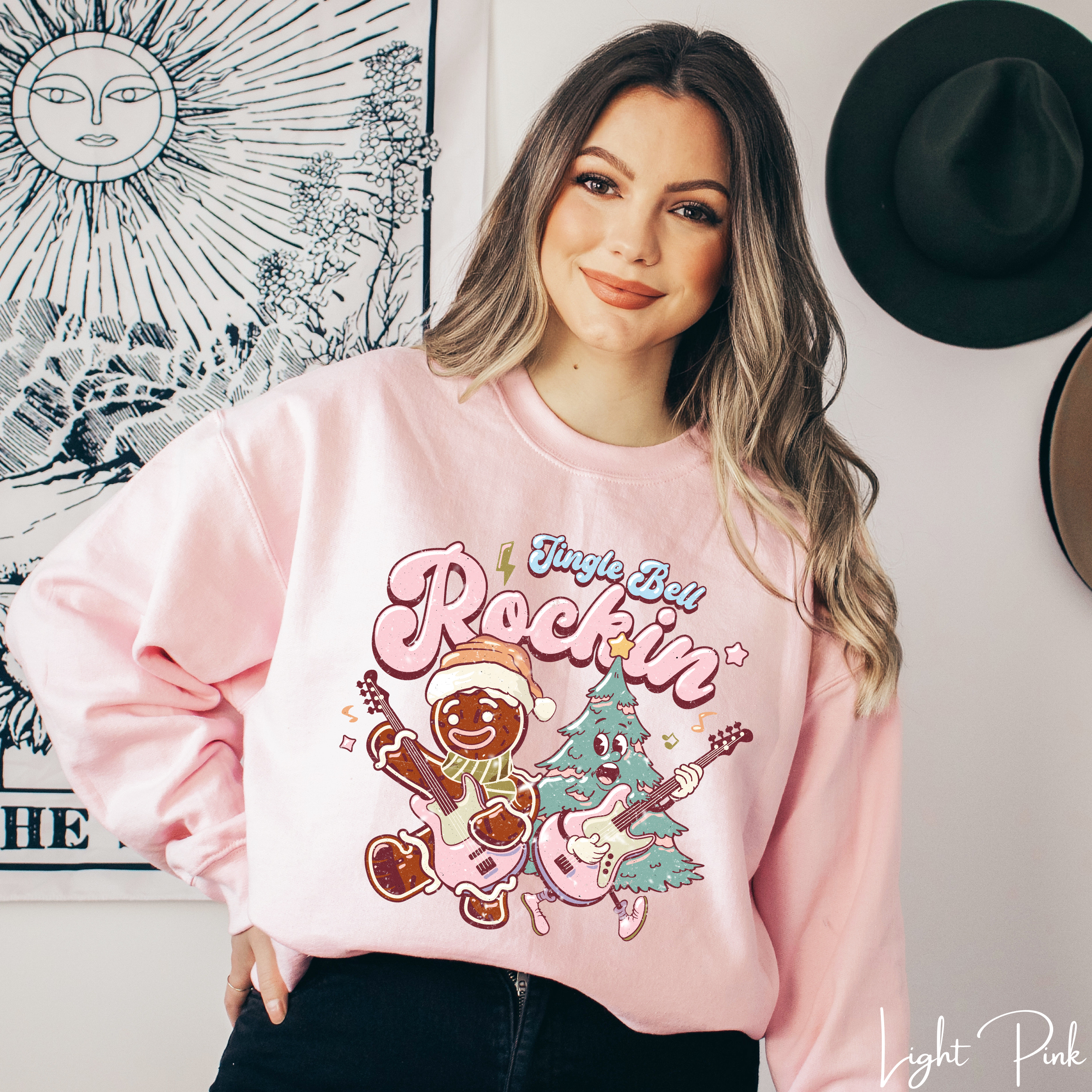 Jingle Bell Rockin Retro Christmas Gildan 18000 Sweatshirt