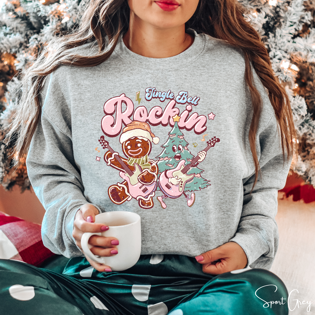 Jingle Bell Rockin Retro Christmas Gildan 18000 Sweatshirt