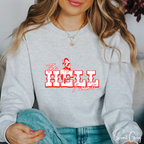 Western Grit Sweatshirt | Vintage Cowgirl “The Hell I Won’t” Graphic Gildan 18000 Sweatshirt