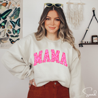 ✨ MAMA Floral Sweatshirt – Gildan 18000 | Cozy Pink Flower Mama Gildan 18000 Crewneck 💗🌸