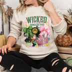✨ Wicked “Defying Gravity” Gildan 18000 Sweatshirt 🌙💚💗 | Magical Coquette Front & Back Design 🧙‍♀️🎀