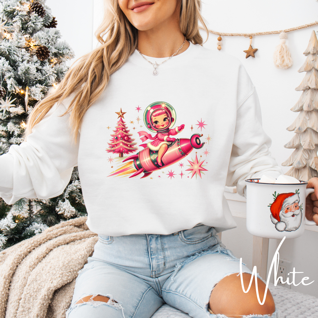 🌟 “Cosmic Christmas Cutie Rocket Sweatshirt” – Gildan 18000 🌟