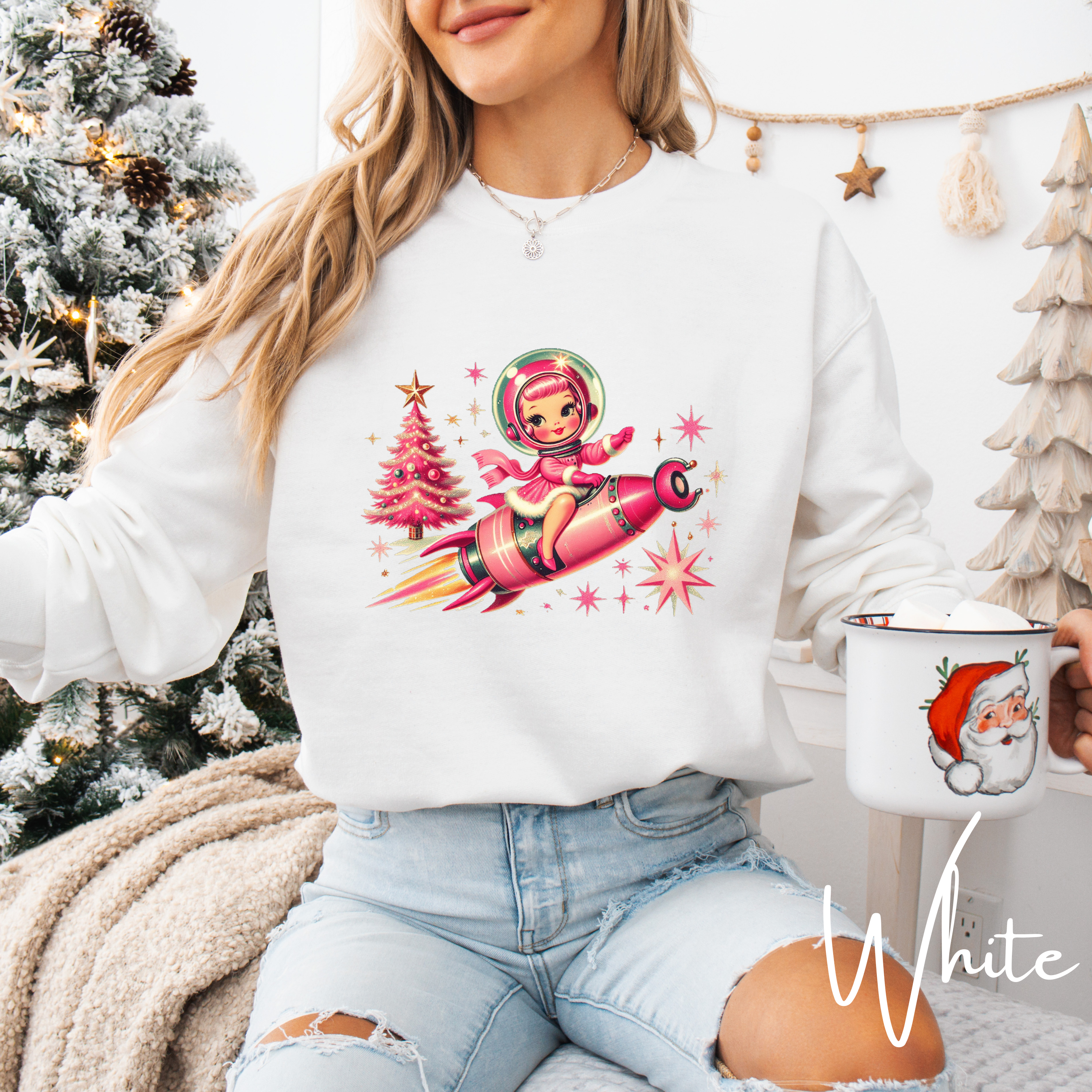 🌟 “Cosmic Christmas Cutie Rocket Sweatshirt” – Gildan 18000 🌟