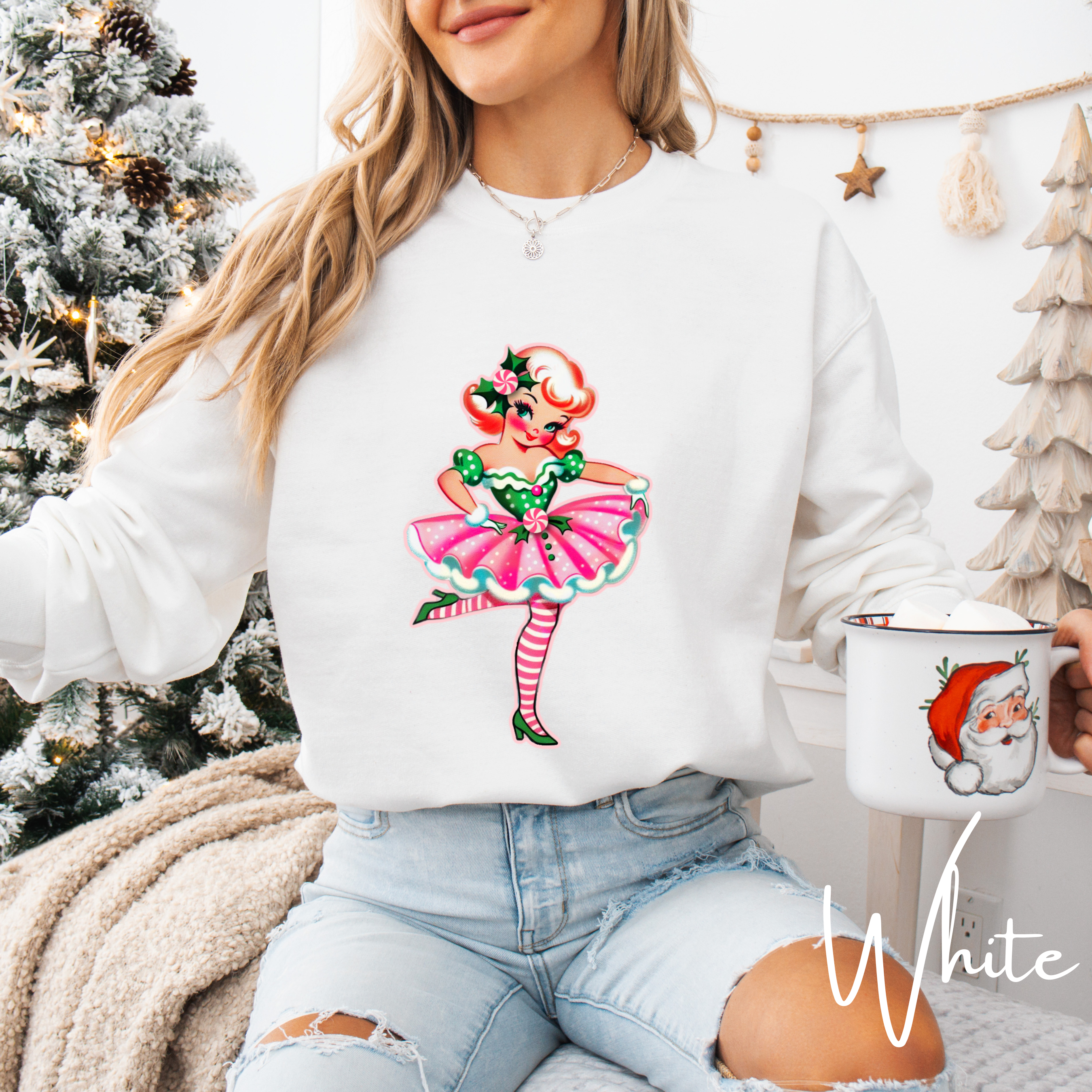 🎀 “Candy Cane Cutie Christmas Sweatshirt” – Gildan 18000 🎀