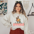 2. Retro Cowgirl Sweatshirt | “Cowgirls Just Want to Have Fun” Western Graphic Gildan 18000 Sweatshirt