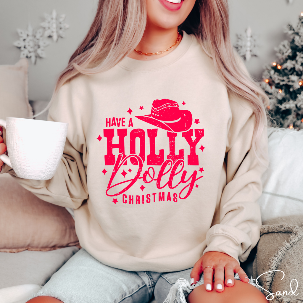 Holly Dolly Christmas Gildan 18000 Sweatshirt