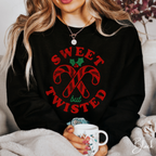 Sweet But Twisted Candy Cane Christmas Gildan 18000 Sweatshirt