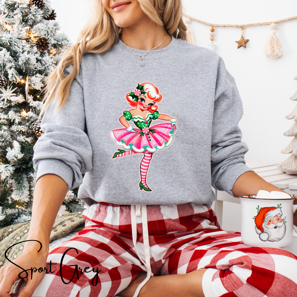 🎀 “Candy Cane Cutie Christmas Sweatshirt” – Gildan 18000 🎀
