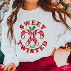 Sweet But Twisted Candy Cane Christmas Gildan 18000 Sweatshirt