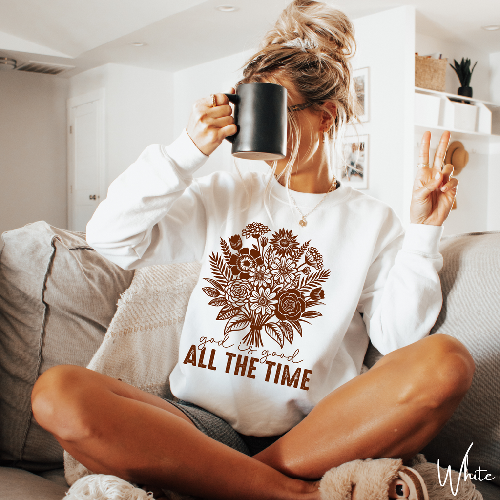 ✨ God Is Good All the Time Sweatshirt – Gildan 18000 | Christian Faith Crewneck 🌸🙏