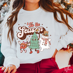 Tis the Season Retro Christmas Cartoon Gildan 18000 Sweatshirt