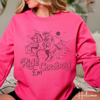 1. Ride ’Em Cowboy Vintage Bronco Sweatshirt | Retro Western Horse Riding Gildan 18000 Sweatshirt