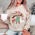 Tis the Season Retro Christmas Cartoon Gildan 18000 Sweatshirt