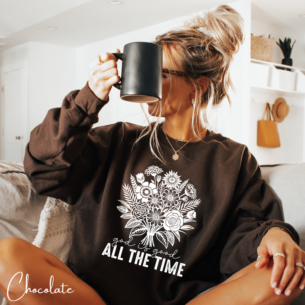 ✨ God Is Good All the Time Sweatshirt – Gildan 18000 | Christian Faith Crewneck 🌸🙏