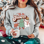 Tis the Season Retro Christmas Cartoon Gildan 18000 Sweatshirt