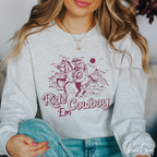 1. Ride ’Em Cowboy Vintage Bronco Sweatshirt | Retro Western Horse Riding Gildan 18000 Sweatshirt