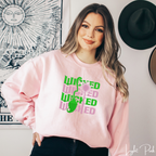 Embroidered Stacked “WICKED” Sweatshirt 💚💖 | Gildan 18000 | Wand & Broom Magical Aesthetic Crewneck
