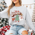 Tis the Season Retro Christmas Cartoon Gildan 18000 Sweatshirt