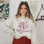 1. Ride ’Em Cowboy Vintage Bronco Sweatshirt | Retro Western Horse Riding Gildan 18000 Sweatshirt