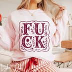 Boho Floral FU CK Sweatshirt • Gildan 18000 • Edgy Funny Sweater • Retro Boho Graphic Pullover • Bold Statement Gift • Trendy Cozy Jumper