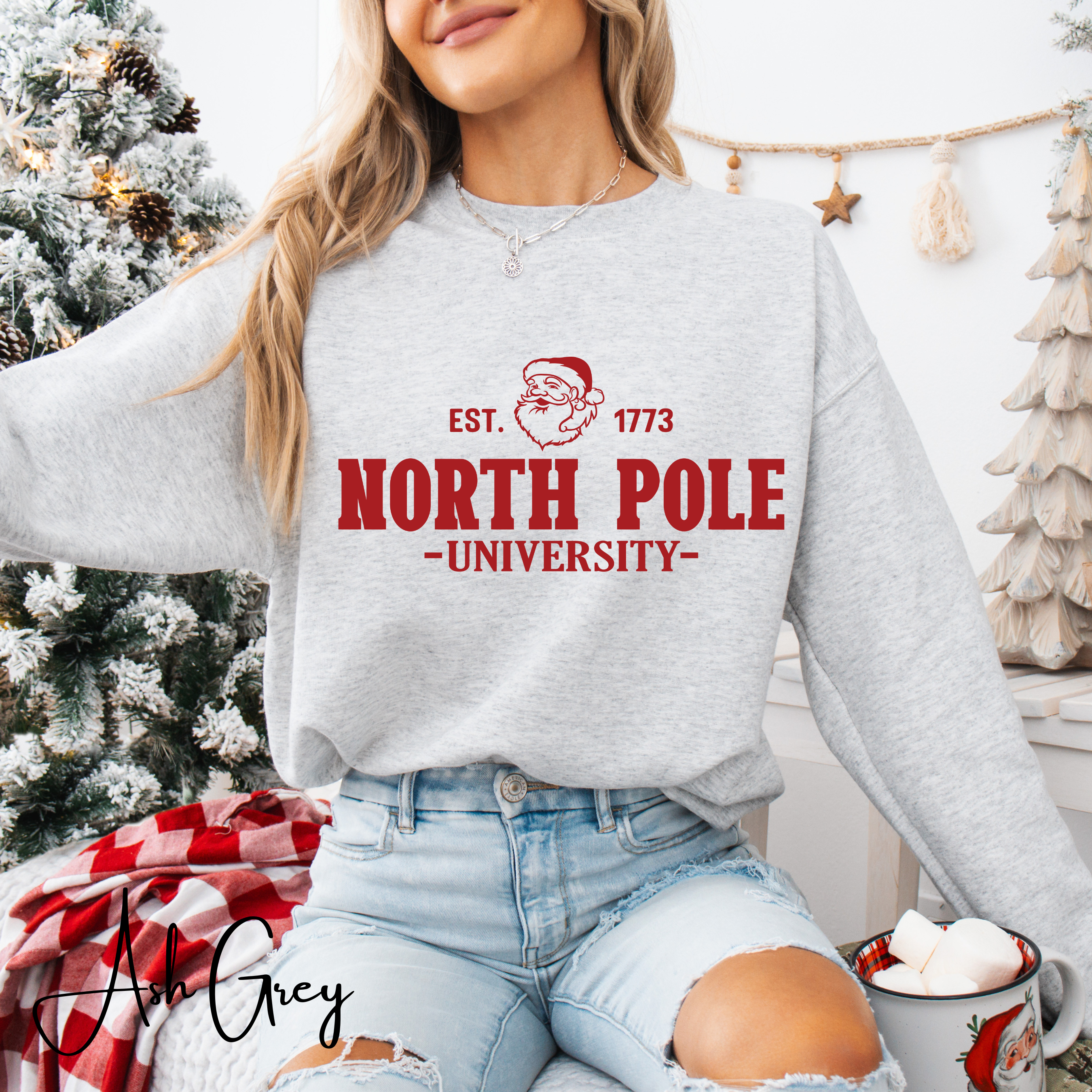 North Pole University Santa Gildan 18000 Sweatshirt