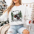 🎄✨ Believe Christmas Train Sweatshirt – Cozy Winter Holiday Crewneck Inspired by Classic Christmas Train Magic 🚂❄️