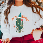 🌵🎄 Merry Cactus Western Christmas Sweatshirt – Southwestern Holiday Crewneck • Festive Cowboy Christmas Vibes