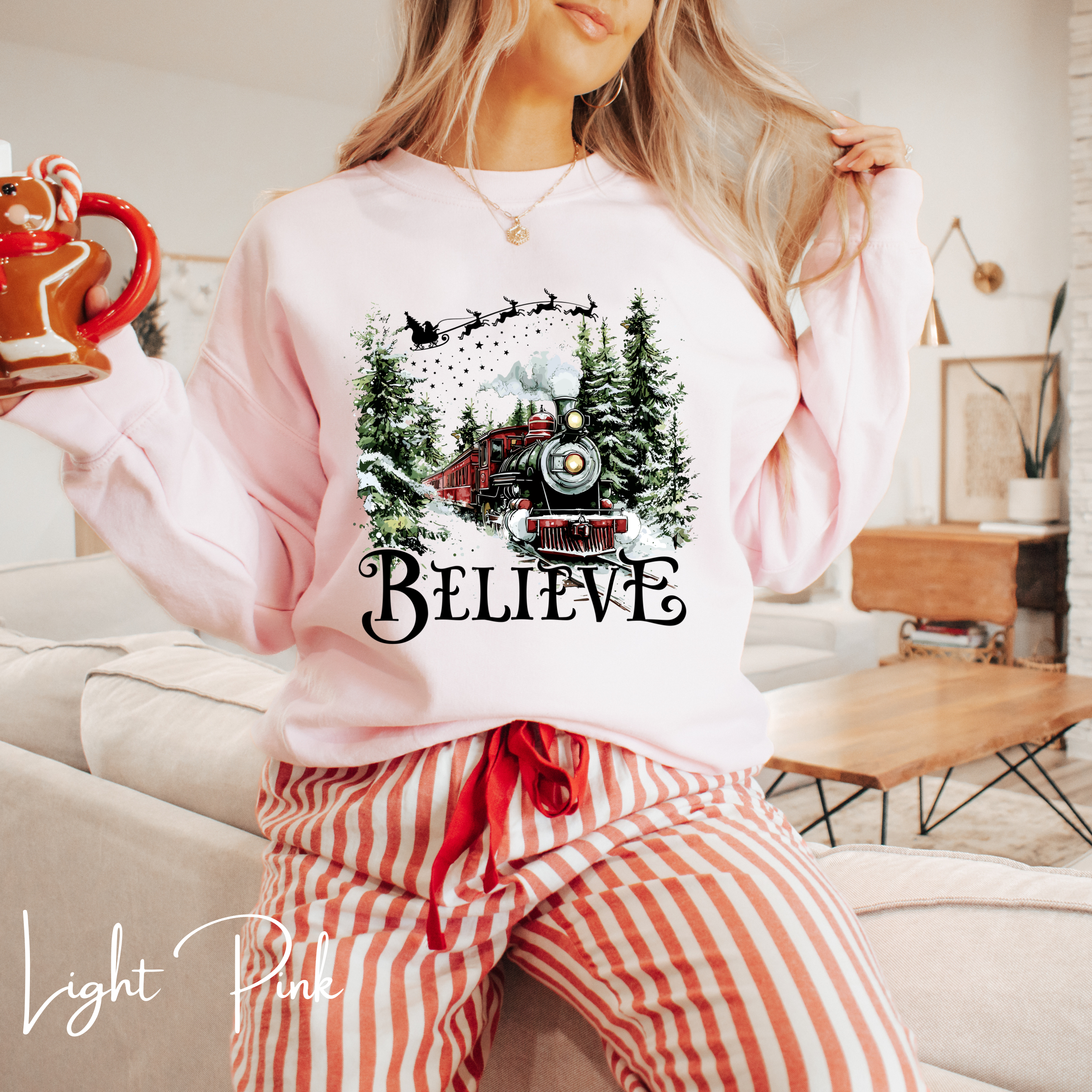 🎄✨ Believe Christmas Train Sweatshirt – Cozy Winter Holiday Crewneck Inspired by Classic Christmas Train Magic 🚂❄️
