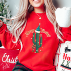 🌵🎄 Merry Cactus Western Christmas Sweatshirt – Southwestern Holiday Crewneck • Festive Cowboy Christmas Vibes