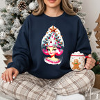 🎄💋 Christmas Tree Cutie Gildan 18000 Sweatshirt – Retro Pinup Holiday Crewneck • 50s Vintage Christmas Aesthetic