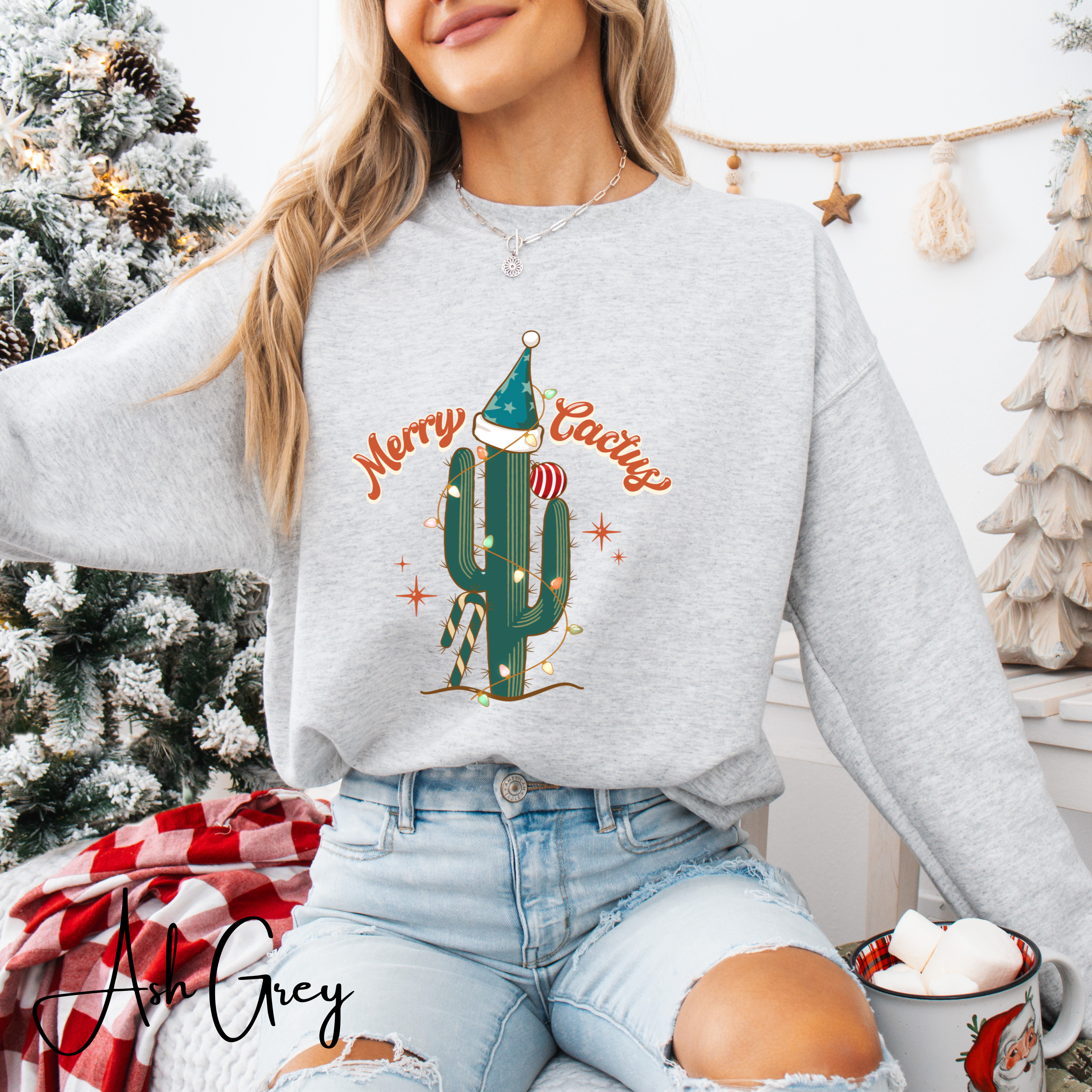 🌵🎄 Merry Cactus Western Christmas Sweatshirt – Southwestern Holiday Crewneck • Festive Cowboy Christmas Vibes