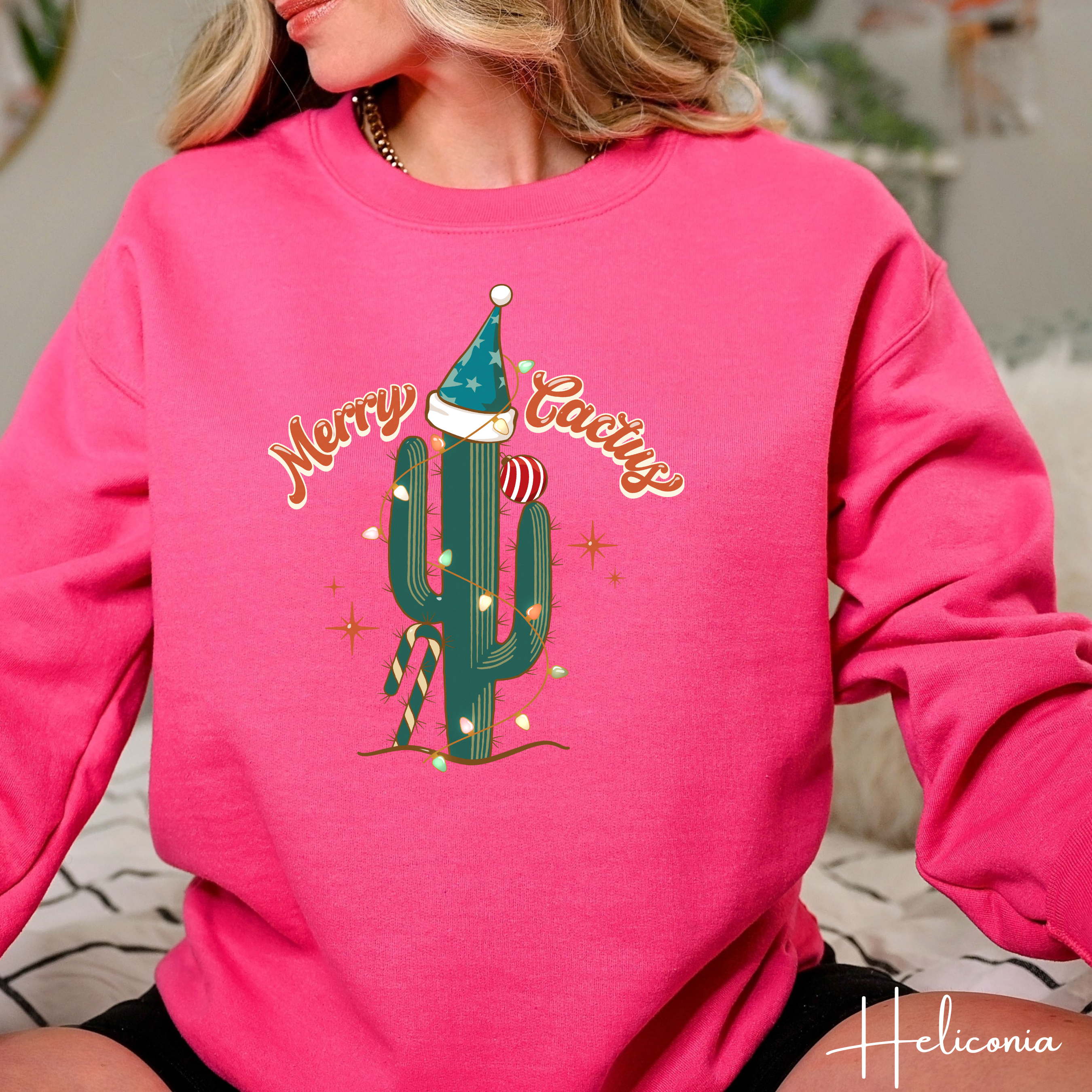 🌵🎄 Merry Cactus Western Christmas Sweatshirt – Southwestern Holiday Crewneck • Festive Cowboy Christmas Vibes